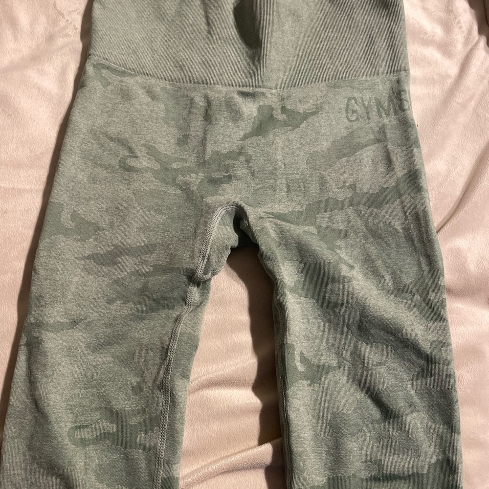 Gymshark Camouflage Leggings - Olive Green